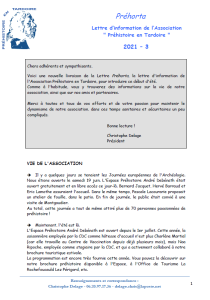 Lettre d'information Préhorta - 3ème trimestre 2021